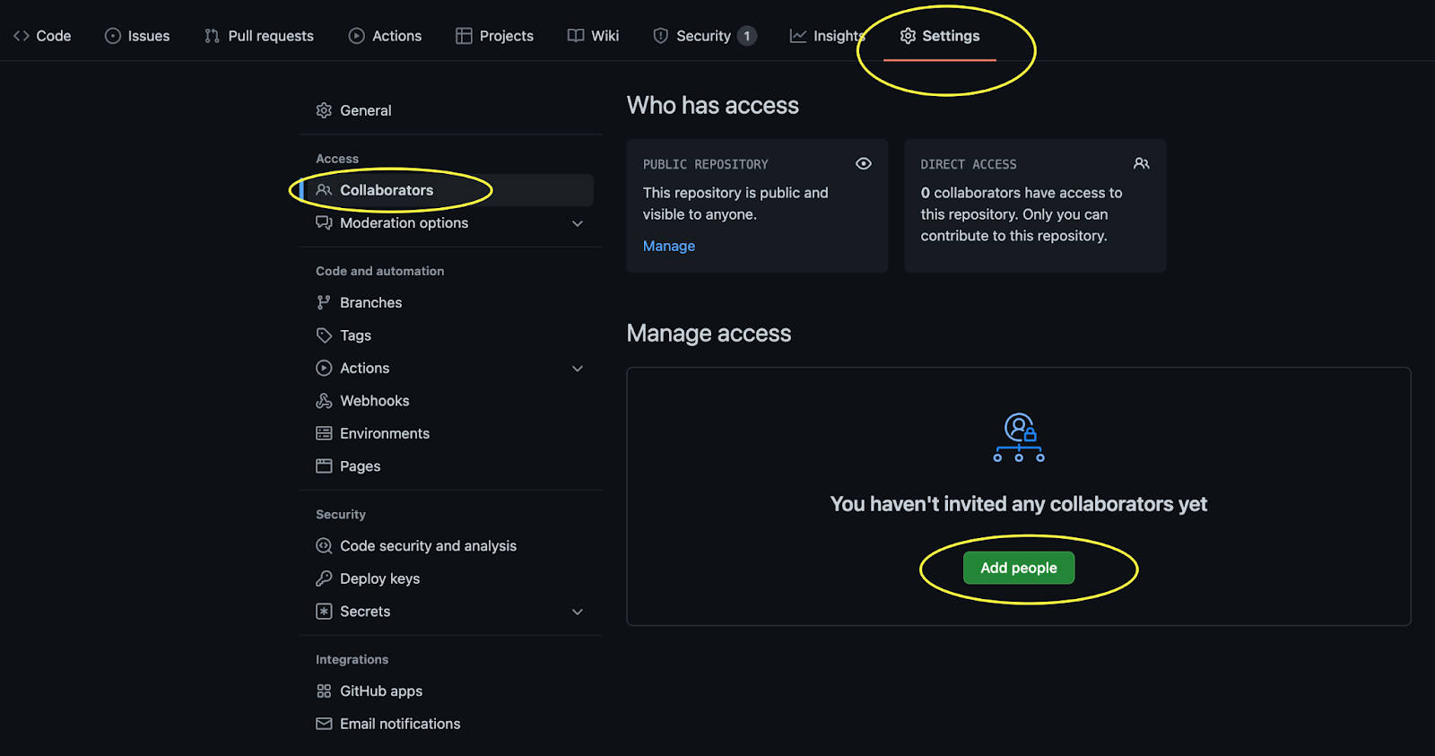 První krok přidání lektora do repozitáře Přidání uživatele do repozitáře