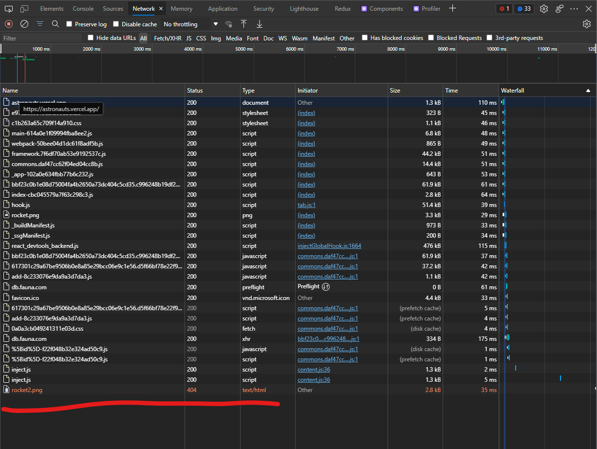 Seznam requestů v ukázkové aplikaci Astronauti. Seznam requestů v ukázkové aplikaci